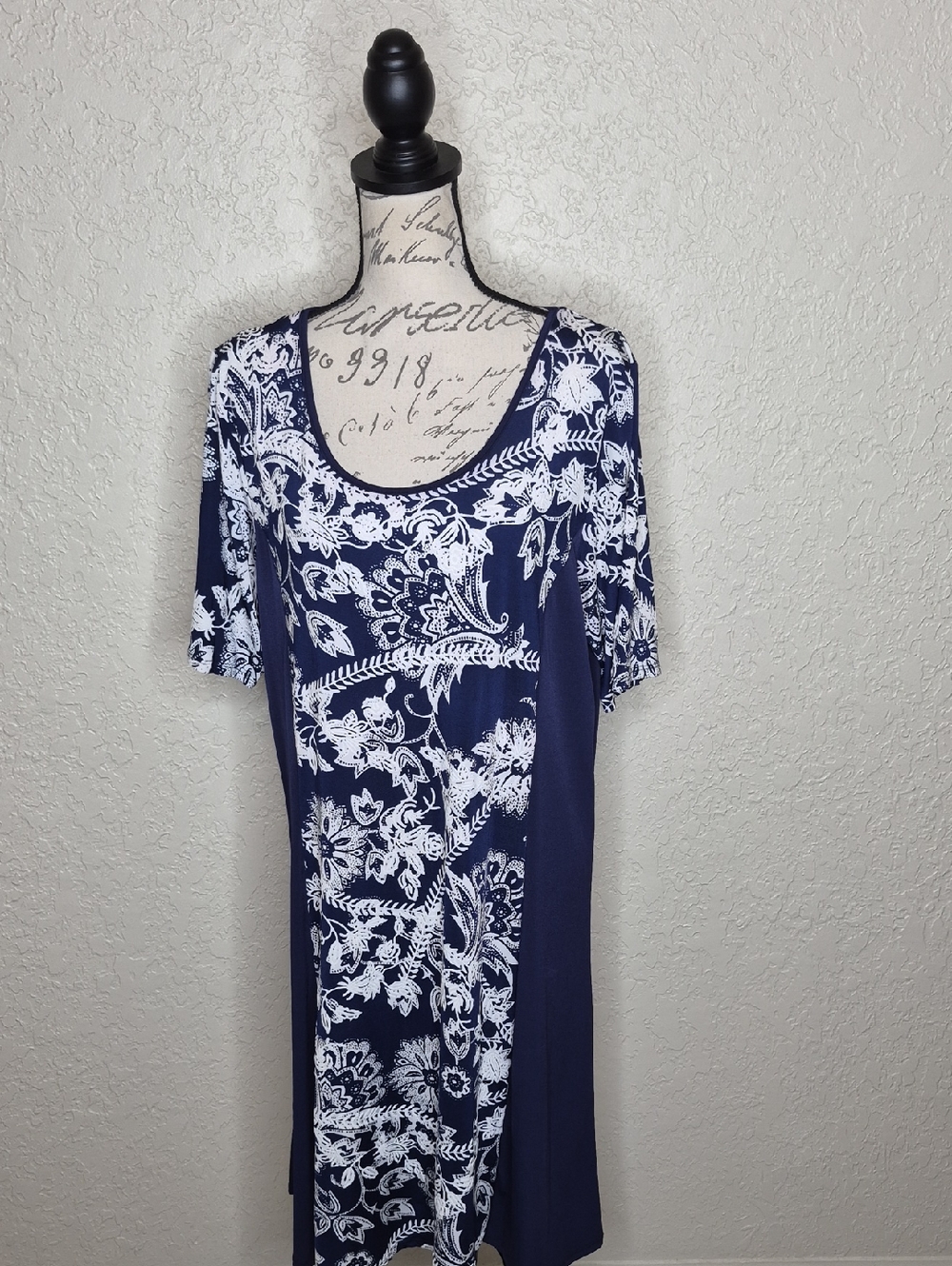 Espresso Floral Short Sleeve Dress Size 2X